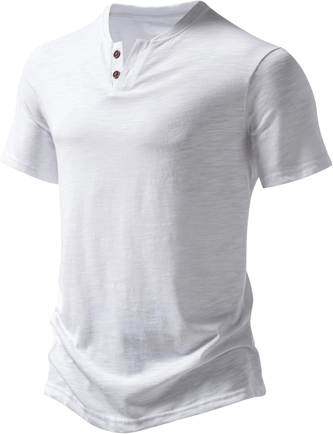 JEMITOP Men's Stretchy Short Sleeve Henley T-Shirt Casual Cotton 2 Buttons Notch Neck Tee Shirts