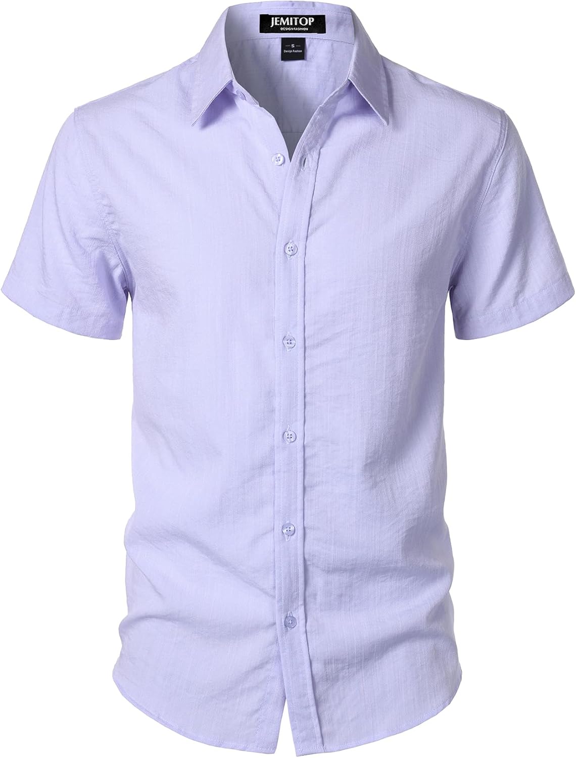 JEMITOP Men's Stretch Textured Short Sleeve Button Down Shirts Summer Casual Beach Wedding Vacation Shirt