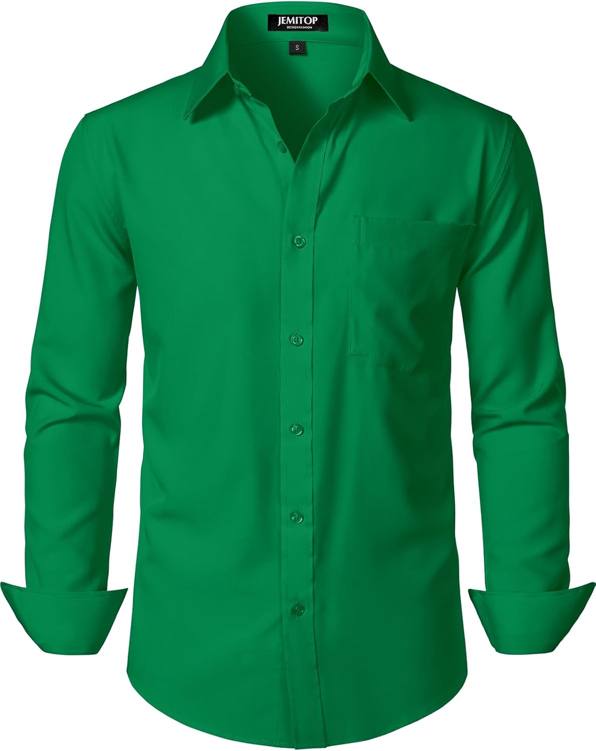 JEMITOP Men's Stretch Regular Fit Long Sleeve Dress Shirts Lightweight Business Casual Button Down Shirts with Pocket