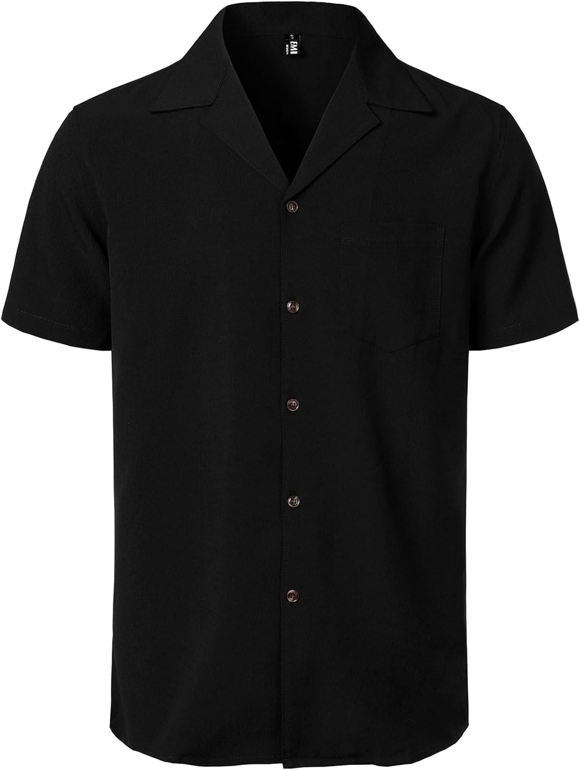 JEMITOP Men's Stretch Cuban Collar Shirt Summer Lightweight Short Sleeve Button Down Shirts with Pocket for Beach Vacation