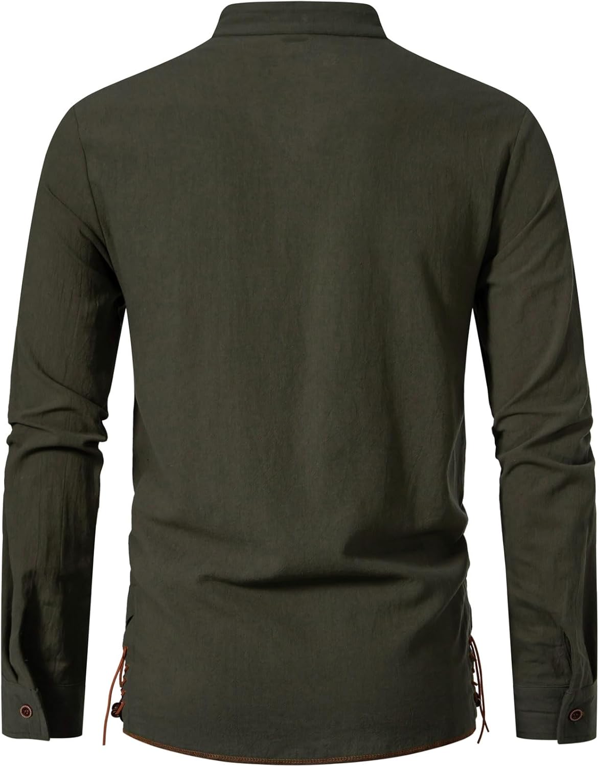 JEMITOP Men's Cotton Long Sleeve Lace Up Vintage Shirts for Renaissance Pirate Viking Medieval Costume