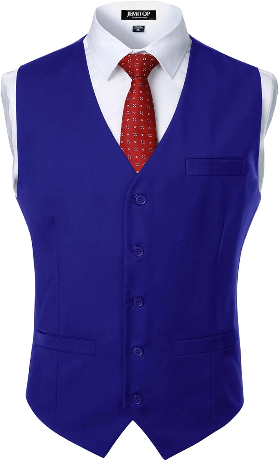 JEMITOP Men's Classic Slim Fit Dress Vest Formal Wedding Prom Tuxedo Suit Vest with Pocket