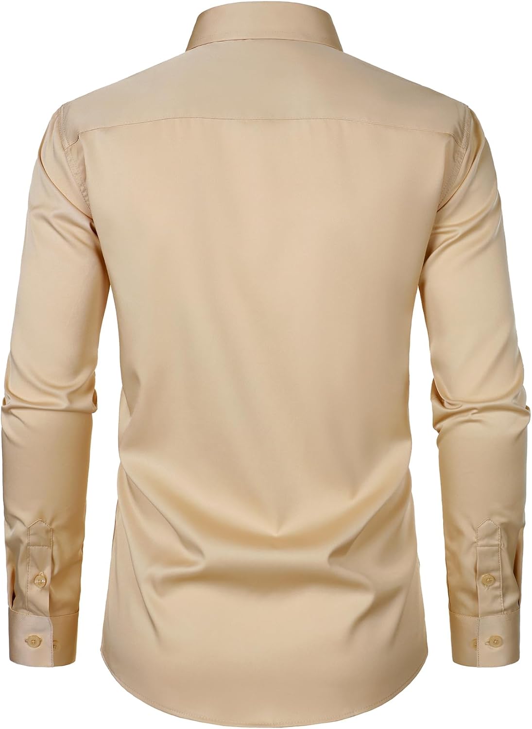 JEMITOP Men's Stretch Slim Fit Dress Shirts Formal Wedding Prom Business Long Sleeve Button Down Shirt with Pocket