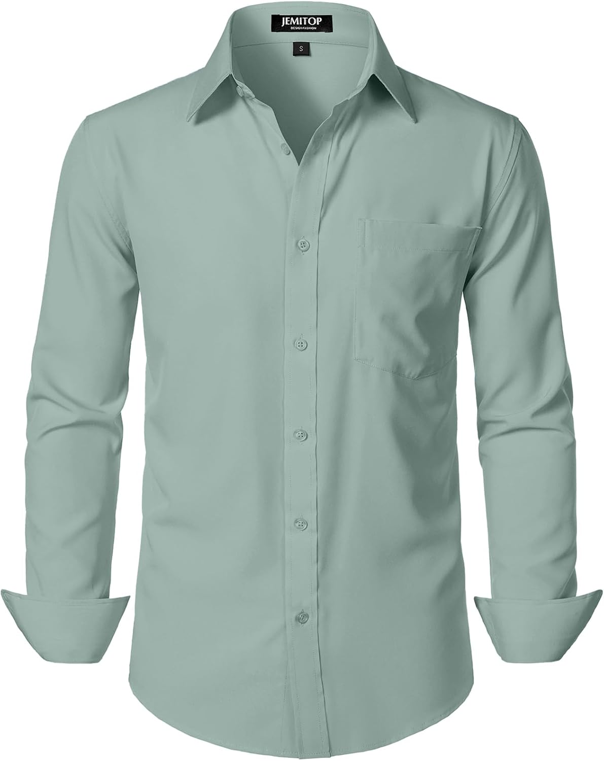 JEMITOP Men's Stretch Regular Fit Long Sleeve Dress Shirts Lightweight Business Casual Button Down Shirts with Pocket