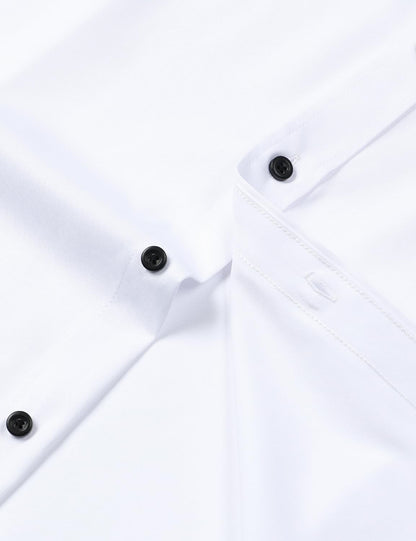 JEMITOP Herren-Hemd, dehnbar, knitterfrei, für formelle Anlässe, Hochzeiten, Abschlussbälle, kurzärmelig, Slim Fit, Button-Down-Hemd