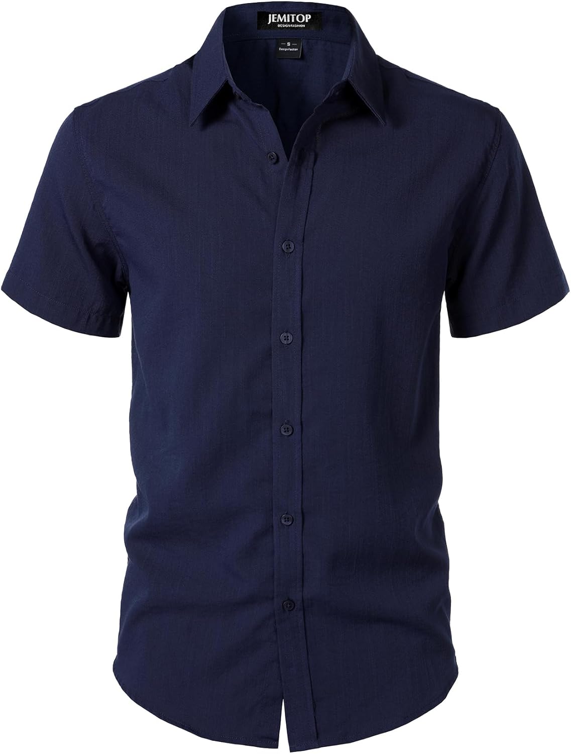 JEMITOP Men's Stretch Textured Short Sleeve Button Down Shirts Summer Casual Beach Wedding Vacation Shirt