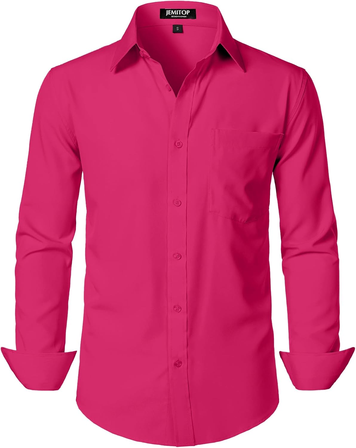 JEMITOP Men's Stretch Regular Fit Long Sleeve Dress Shirts Lightweight Business Casual Button Down Shirts with Pocket
