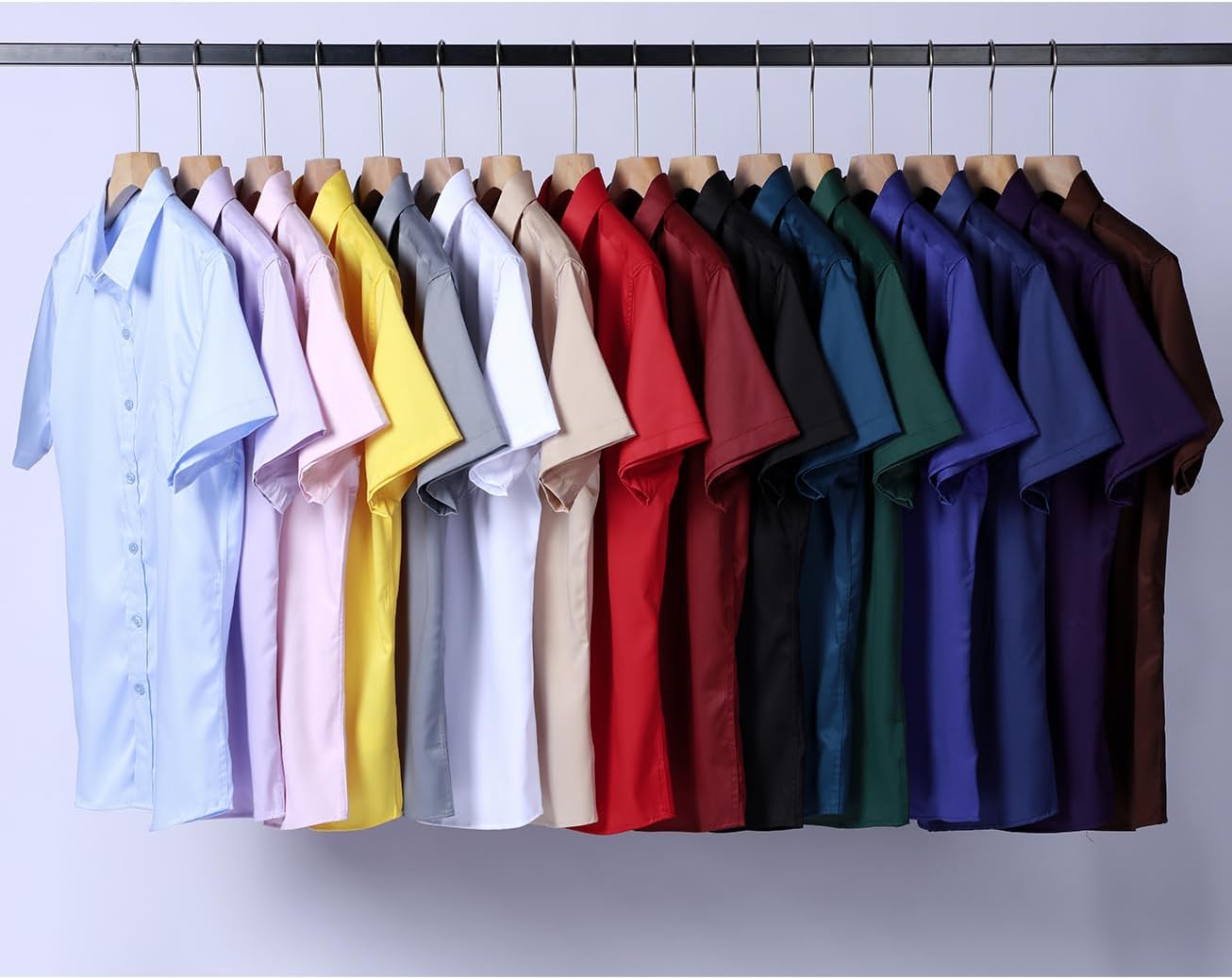 JEMITOP Men's Stretch Slim Fit Dress Shirts Formal Wedding Prom Short Sleeve Button Down Shirt with Pocket