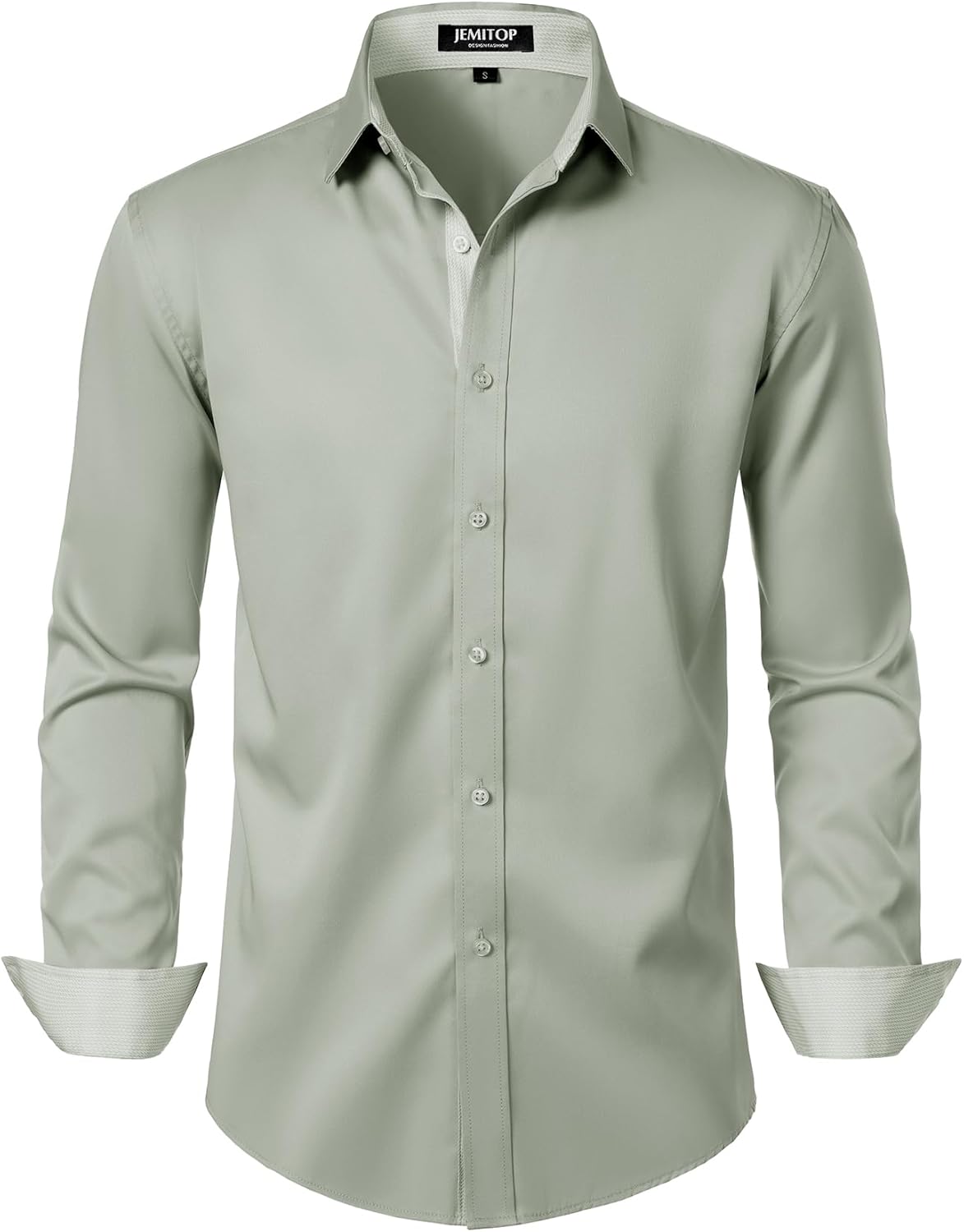 JEMITOP Men's Stretch Multi-Use Long Sleeve Dress Shirts Party Prom Wedding Shirts with Slight Sheen