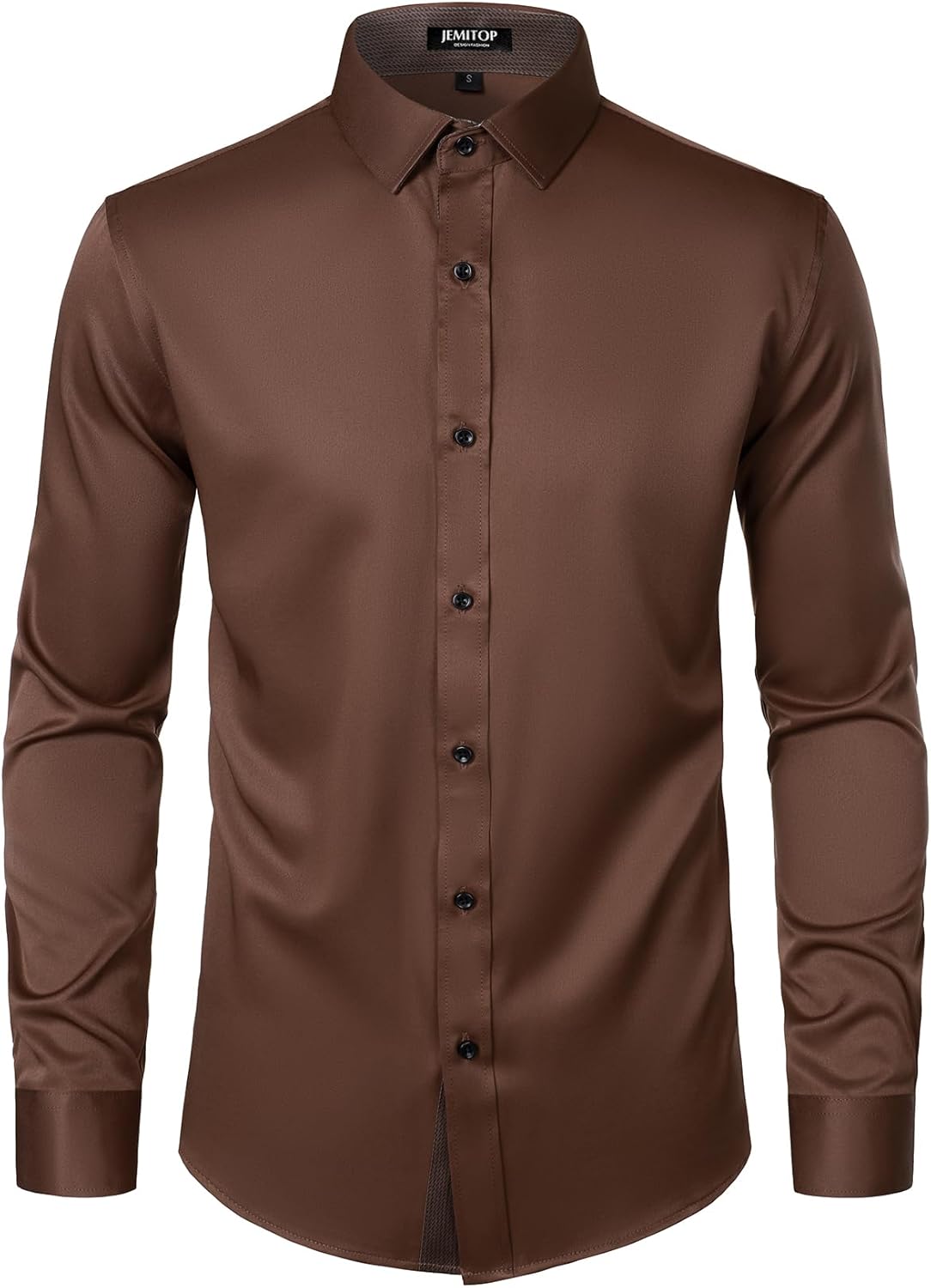 JEMITOP Men's Stretch Multi-Use Long Sleeve Dress Shirts Party Prom Wedding Shirts with Slight Sheen