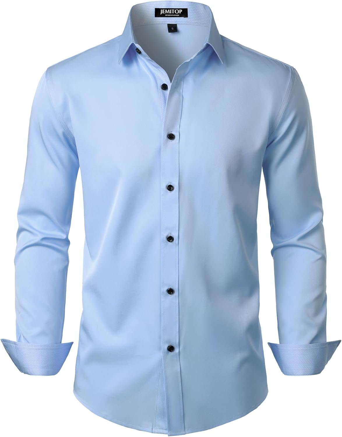 JEMITOP Men's Stretch Multi-Use Long Sleeve Dress Shirts Party Prom Wedding Shirts with Slight Sheen