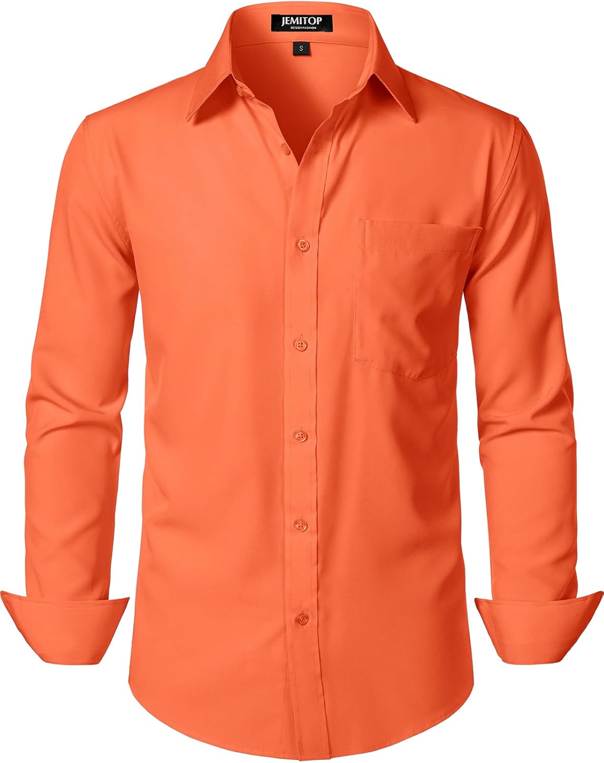 JEMITOP Men's Stretch Regular Fit Long Sleeve Dress Shirts Lightweight Business Casual Button Down Shirts with Pocket