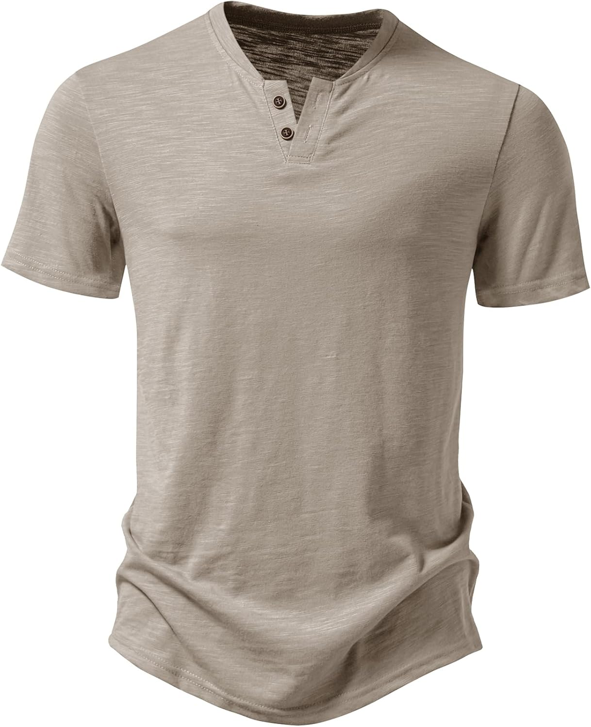 JEMITOP Men's Stretchy Short Sleeve Henley T-Shirt Casual Cotton 2 Buttons Notch Neck Tee Shirts