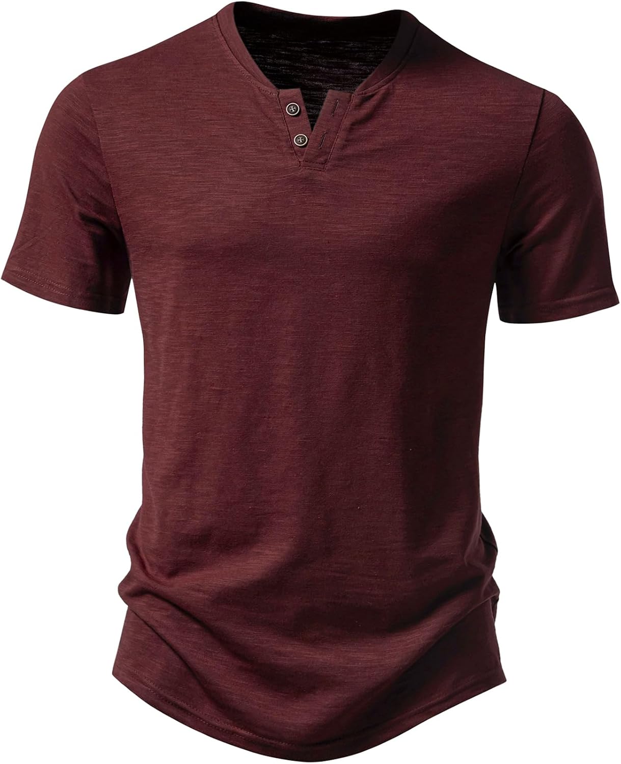 JEMITOP Men's Stretchy Short Sleeve Henley T-Shirt Casual Cotton 2 Buttons Notch Neck Tee Shirts