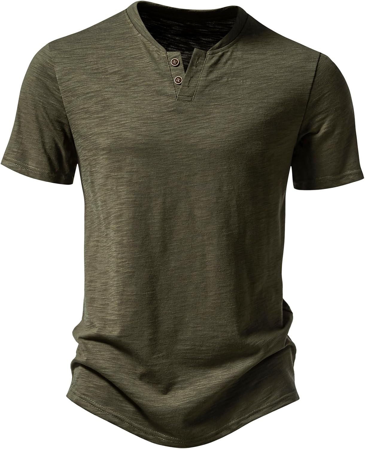 JEMITOP Men's Stretchy Short Sleeve Henley T-Shirt Casual Cotton 2 Buttons Notch Neck Tee Shirts