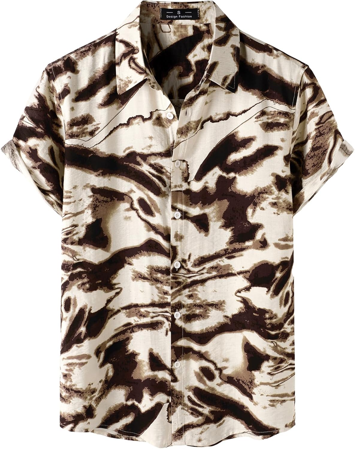 JEMITOP Men's Stylish Casual Printed Short Sleeve Button Down Shirts Summer Vacation Beach Tropical Hawaiian Shirt