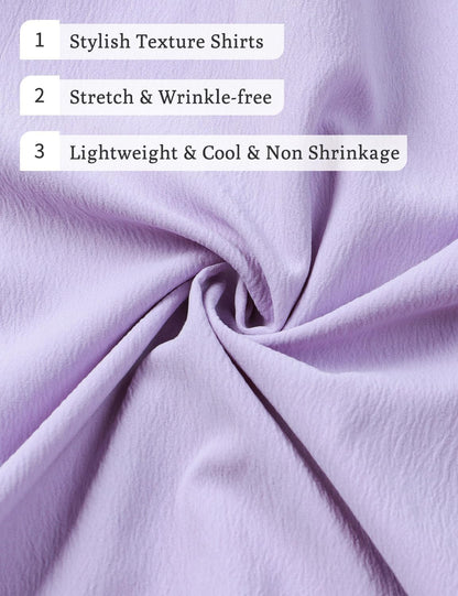 JEMITOP Men's Stretch Wrinkle Free Short Sleeve Texture Shirt Summer Lightweight Button Down Shirts for Beach Vacation
