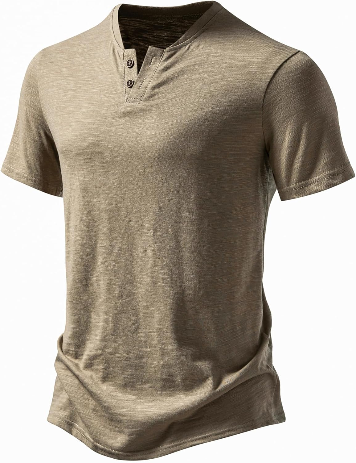 JEMITOP Men's Stretchy Short Sleeve Henley T-Shirt Casual Cotton 2 Buttons Notch Neck Tee Shirts