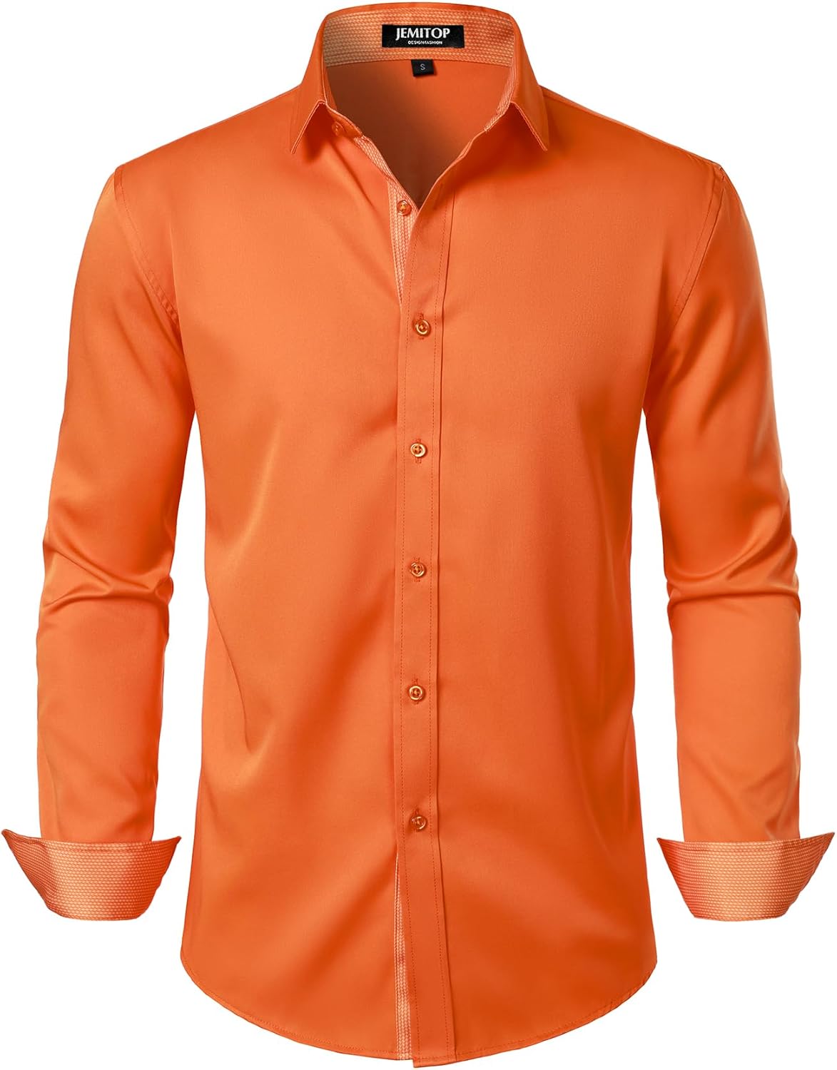 JEMITOP Men's Stretch Multi-Use Long Sleeve Dress Shirts Party Prom Wedding Shirts with Slight Sheen