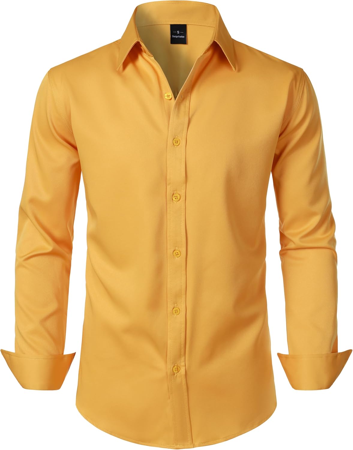 JEMITOP Men's Stretch Soft Slim Fit Dress Shirts Long Sleeve Formal Wedding Business Casual Button Down Shirt