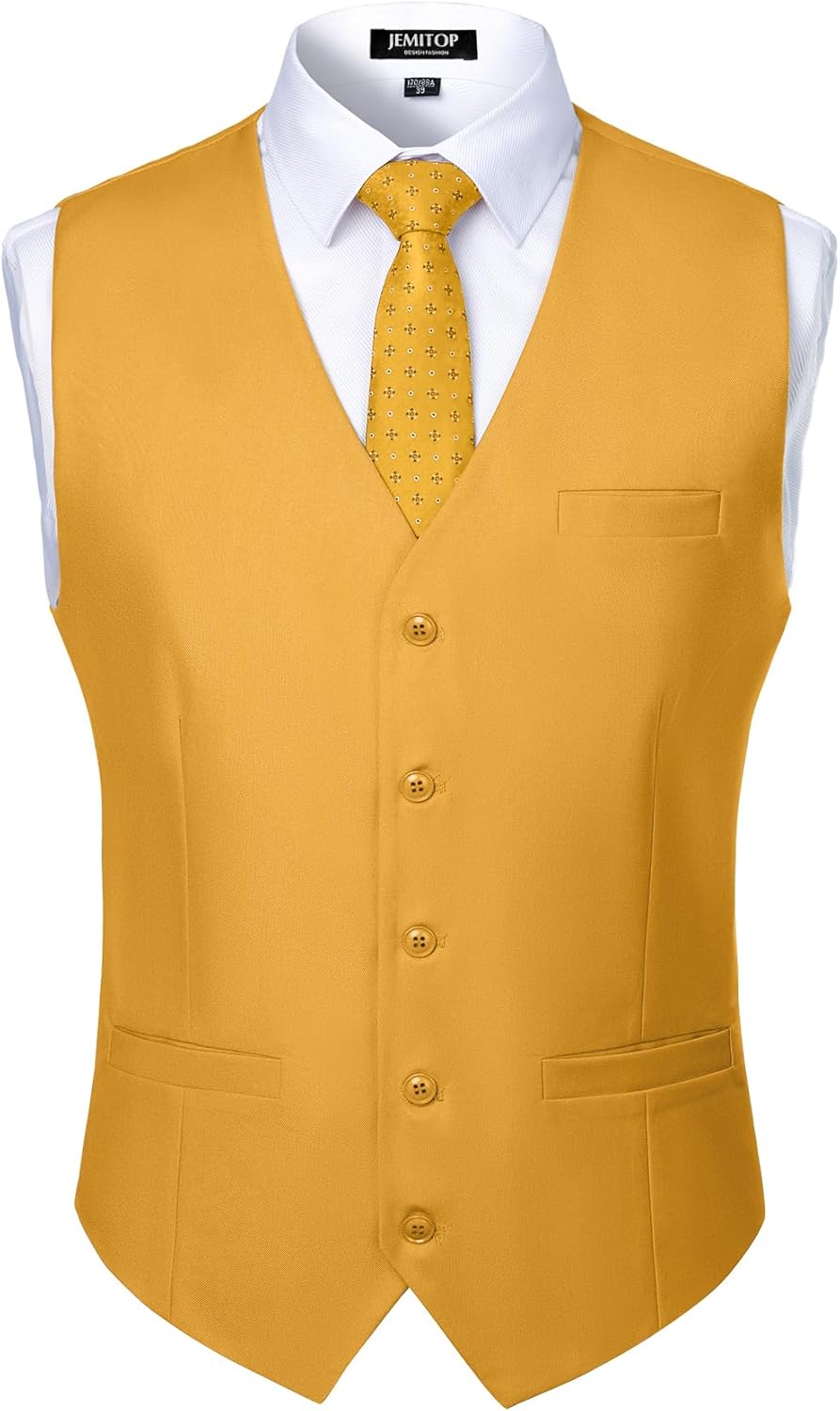 JEMITOP Men's Classic Slim Fit Dress Vest Formal Wedding Prom Tuxedo Suit Vest with Pocket