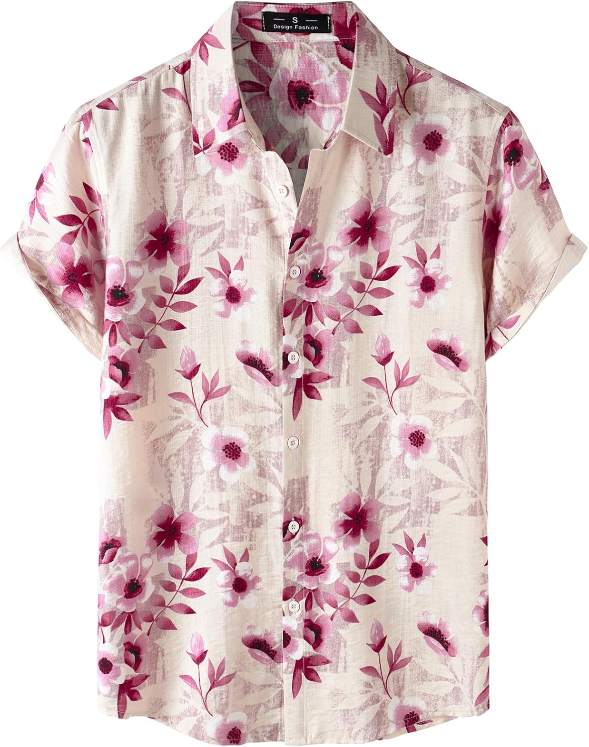 JEMITOP Men's Stylish Casual Printed Short Sleeve Button Down Shirts Summer Vacation Beach Tropical Hawaiian Shirt