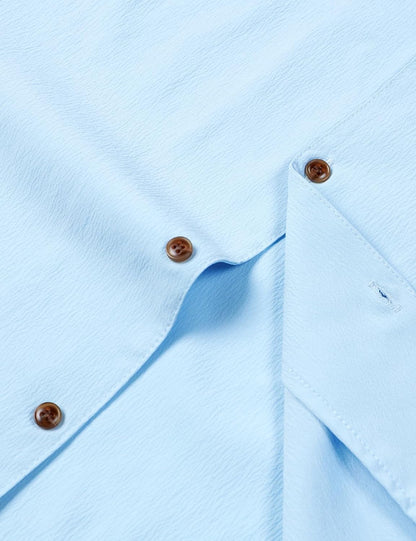 JEMITOP Men's Stretch Cuban Collar Shirt Summer Lightweight Short Sleeve Button Down Shirts with Pocket for Beach Vacation