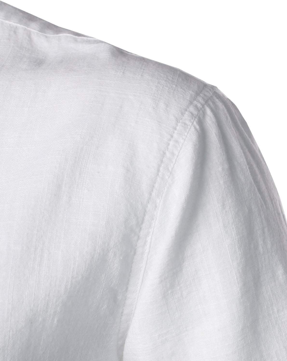 JEMITOP Men's Summer Lightweight Cotton Linen Shirts Casual Short Sleeve Breathable Banded Collar Henley for Beach Vacation