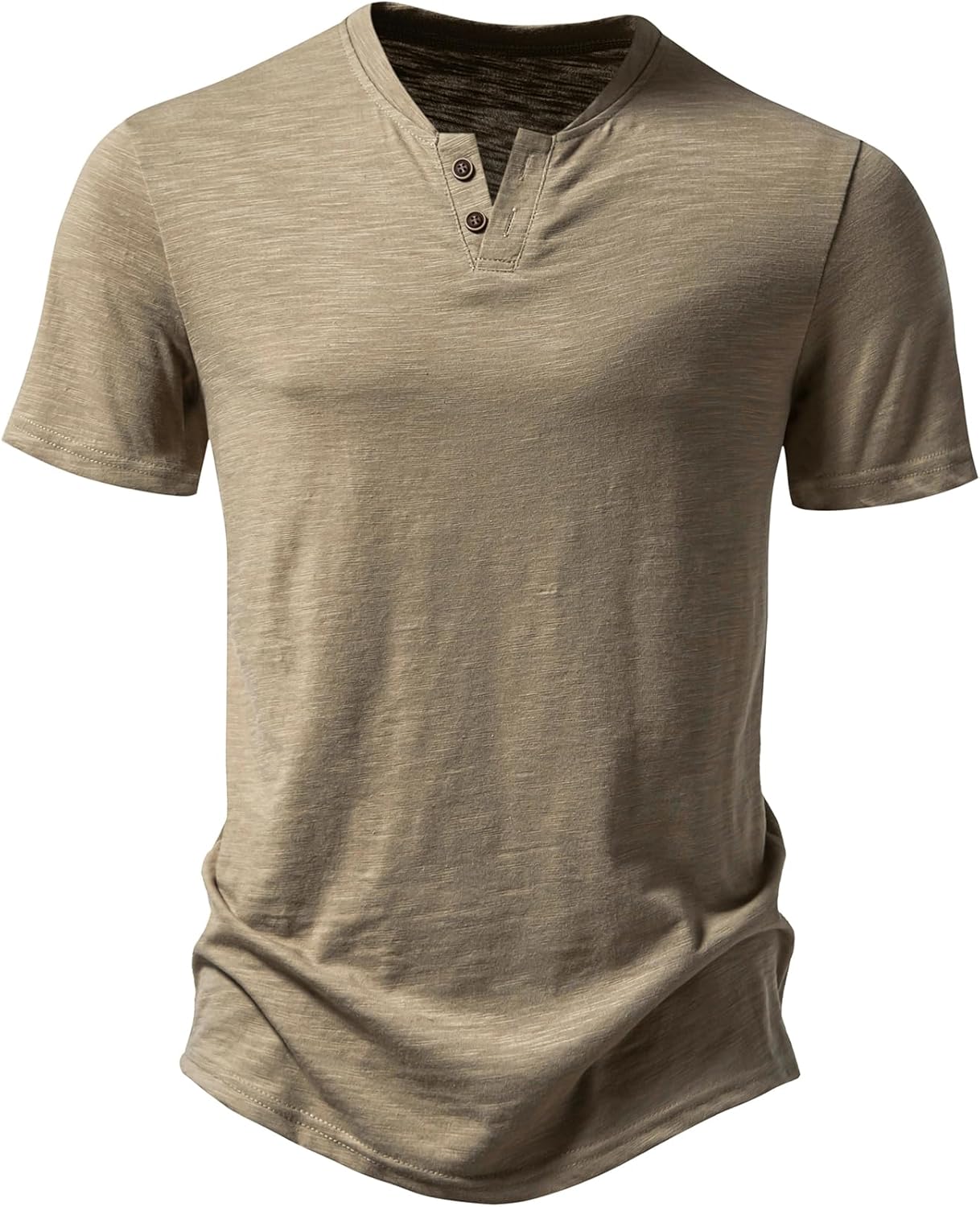 JEMITOP Men's Stretchy Short Sleeve Henley T-Shirt Casual Cotton 2 Buttons Notch Neck Tee Shirts