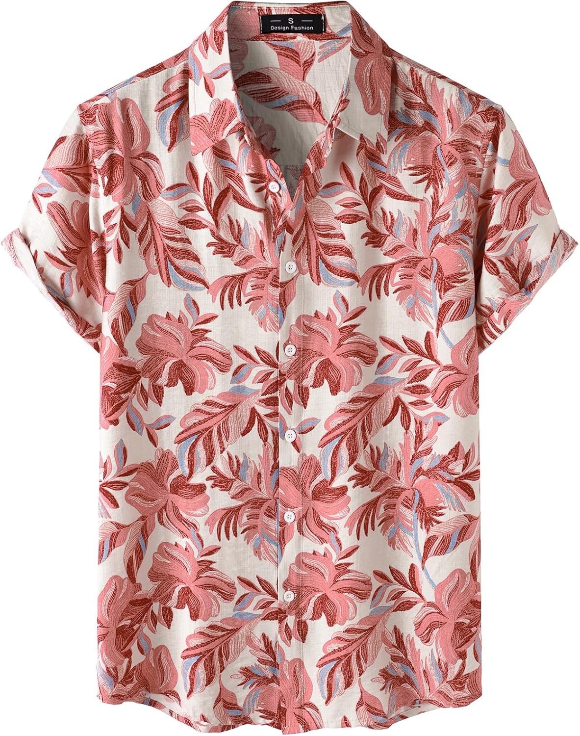 JEMITOP Men's Stylish Casual Printed Short Sleeve Button Down Shirts Summer Vacation Beach Tropical Hawaiian Shirt