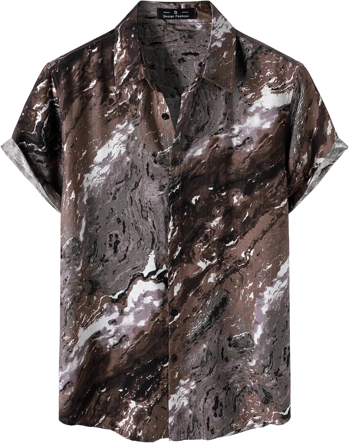 JEMITOP Men's Stylish Casual Printed Short Sleeve Button Down Shirts Summer Vacation Beach Tropical Hawaiian Shirt