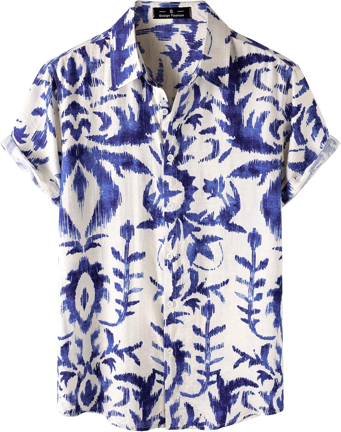 JEMITOP Men's Stylish Casual Printed Short Sleeve Button Down Shirts Summer Vacation Beach Tropical Hawaiian Shirt