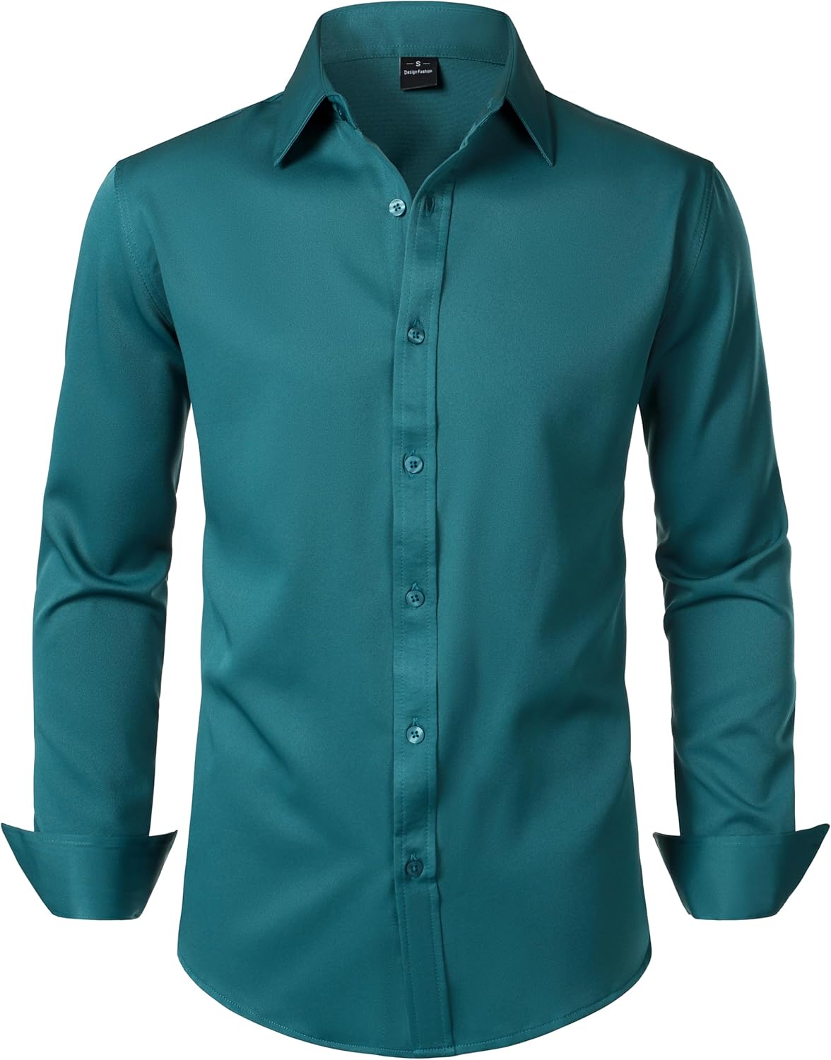 JEMITOP Men's Stretch Soft Slim Fit Dress Shirts Long Sleeve Formal Wedding Business Casual Button Down Shirt