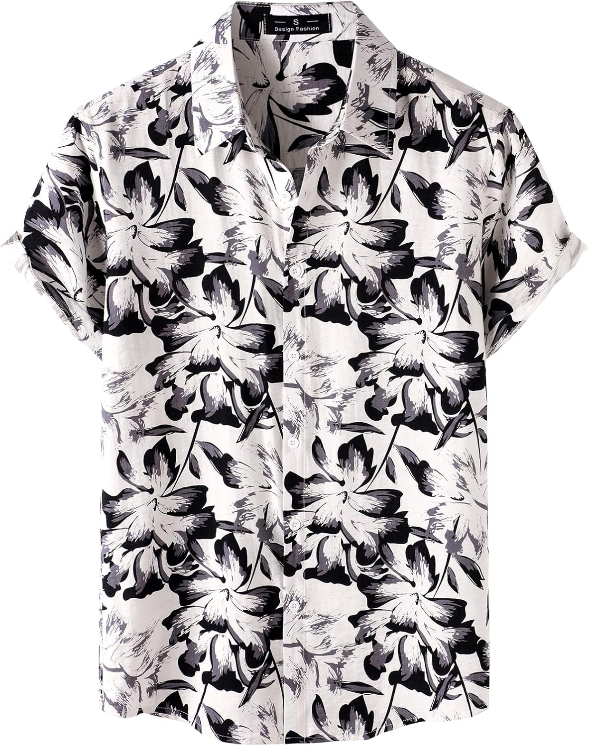 JEMITOP Men's Stylish Casual Printed Short Sleeve Button Down Shirts Summer Vacation Beach Tropical Hawaiian Shirt