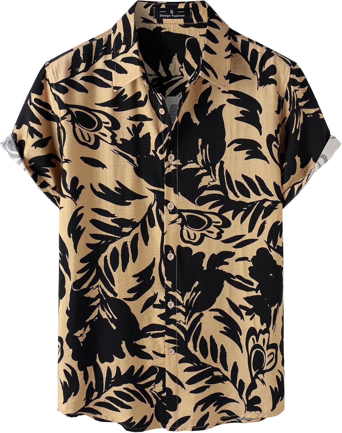 JEMITOP Men's Stylish Casual Printed Short Sleeve Button Down Shirts Summer Vacation Beach Tropical Hawaiian Shirt