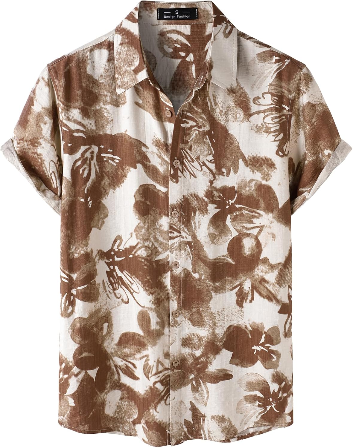 JEMITOP Men's Stylish Casual Printed Short Sleeve Button Down Shirts Summer Vacation Beach Tropical Hawaiian Shirt