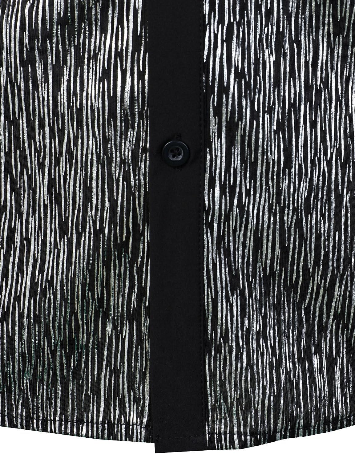 JEMITOP Men's Shiny Metallic Sequin Stretchy Short Sleeve Button Down Shirts for 70s Disco Party Halloween