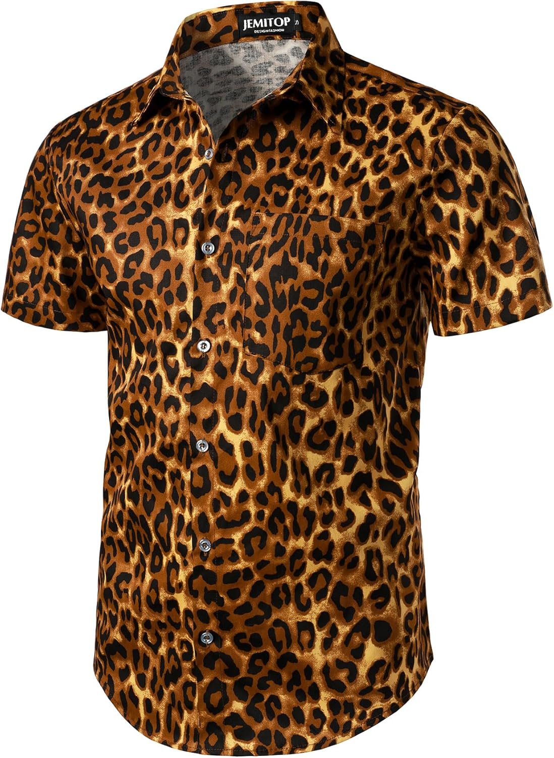 JEMITOP Men's 2 Piece Casual Cotton Stretchy Outfit Short Sleeve Button up Shirt and Shorts Set