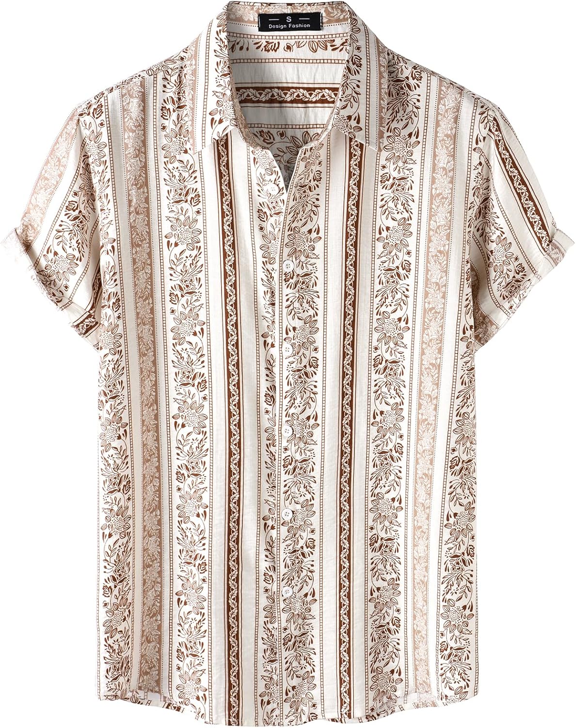 JEMITOP Men's Stylish Casual Printed Short Sleeve Button Down Shirts Summer Vacation Beach Tropical Hawaiian Shirt