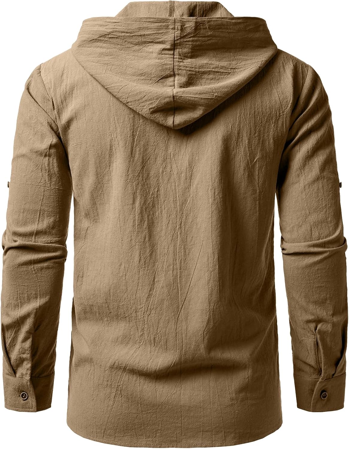 JEMITOP Men's Pure Cotton Retro Style Lace Up Hooded Shirts for Renaissance Pirate Viking Medieval Costume