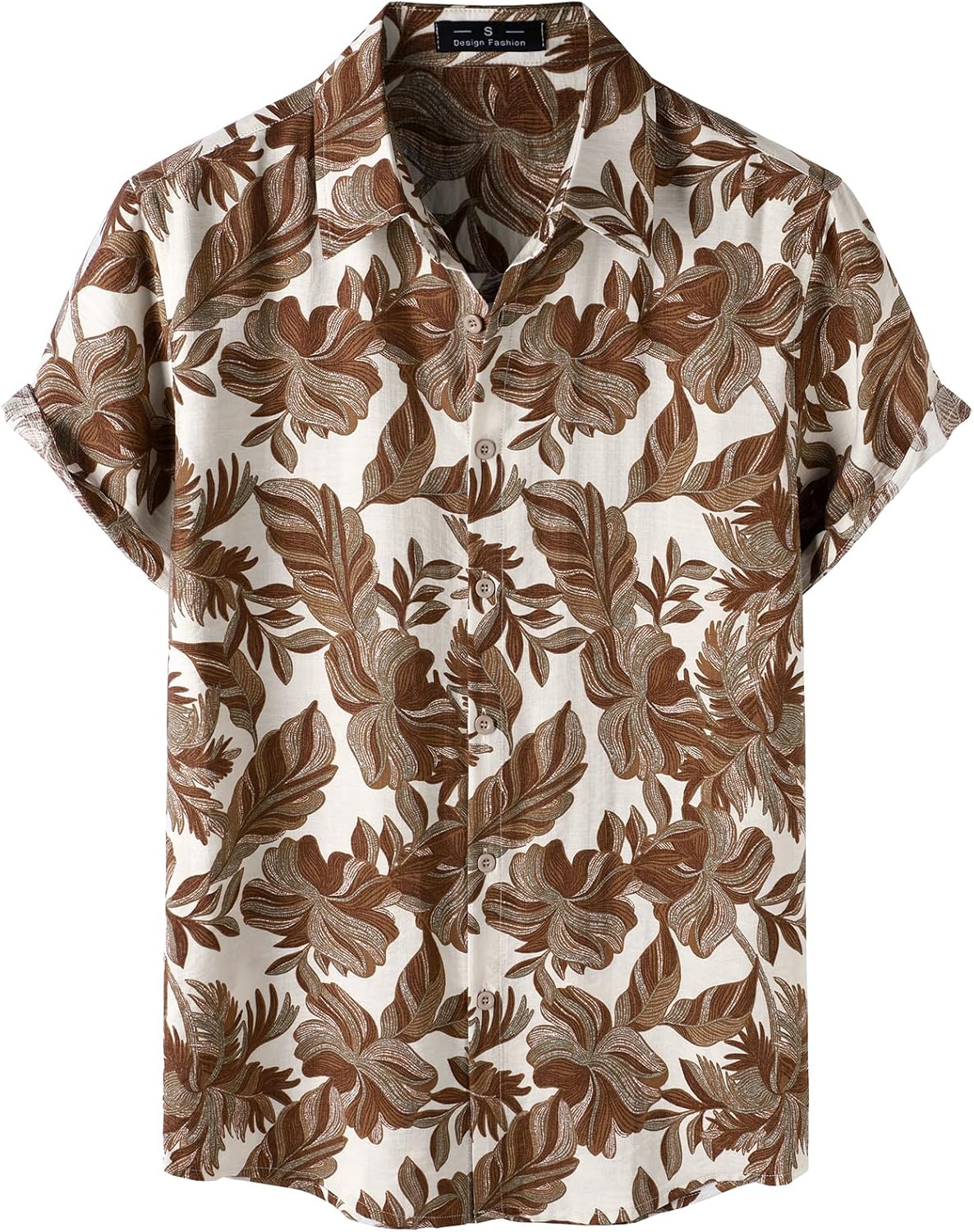 JEMITOP Men's Stylish Casual Printed Short Sleeve Button Down Shirts Summer Vacation Beach Tropical Hawaiian Shirt