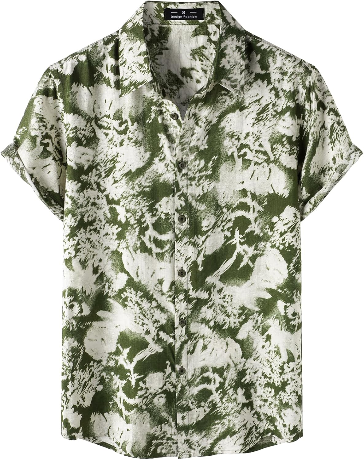 JEMITOP Men's Stylish Casual Printed Short Sleeve Button Down Shirts Summer Vacation Beach Tropical Hawaiian Shirt