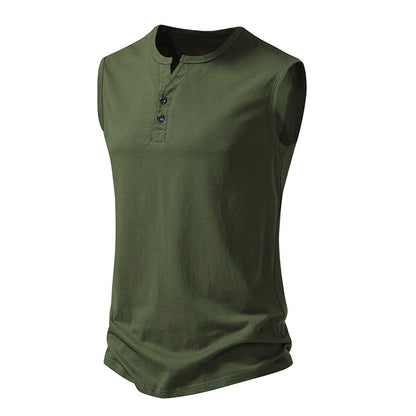 JEMITOP Herren-T-Shirt, ärmellos, sportlich, kurzärmelig, Baumwolle, Tanktop