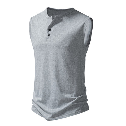 JEMITOP Herren-T-Shirt, ärmellos, sportlich, kurzärmelig, Baumwolle, Tanktop