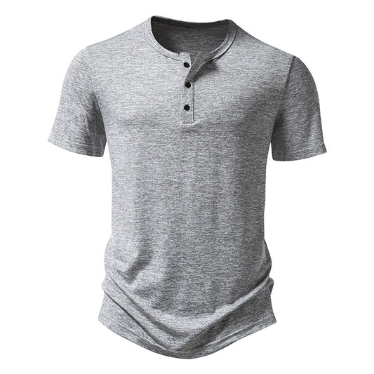 JEMITOP Sales Men's Sports Henley Neck Short Sleeve T-Shirt