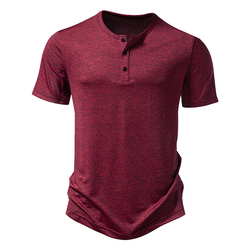 JEMITOP Sales Men's Sports Henley Neck Short Sleeve T-Shirt