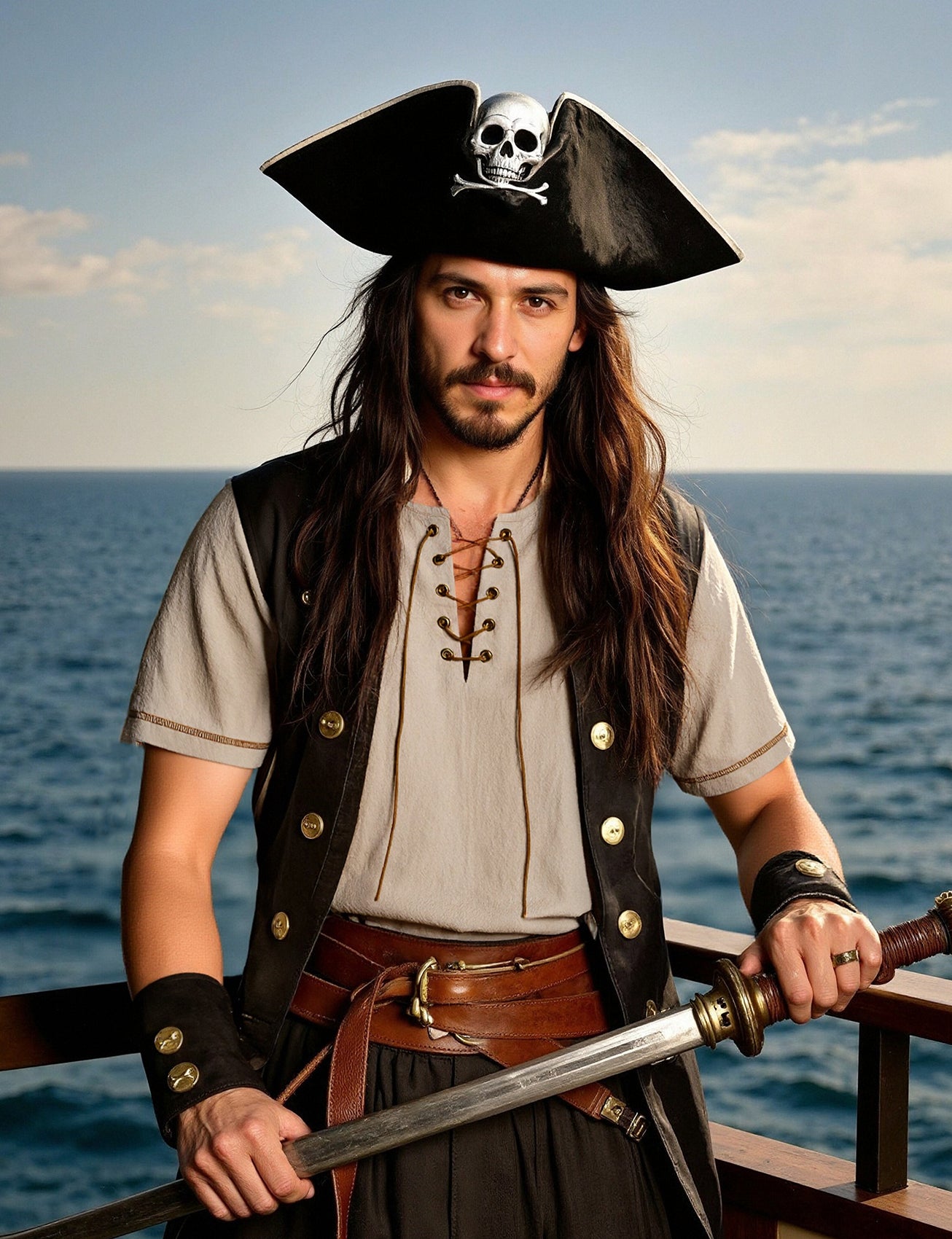 JEMOTOP Men's Pure Cotton Retro Short Sleeves Lace Up Shirts for Casual Renaissance Pirate Medieval Viking Without Belt