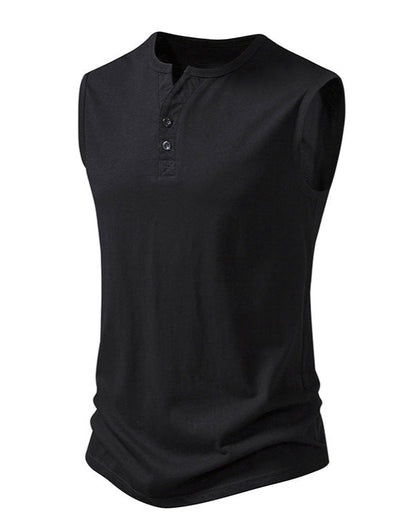 JEMITOP Herren-T-Shirt, ärmellos, sportlich, kurzärmelig, Baumwolle, Tanktop