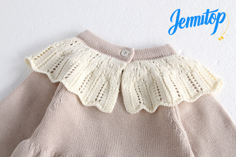 JEMITOP Toddler Girls' Fall Knit Dresses | Soft Twirl Skirt with Bow Detail